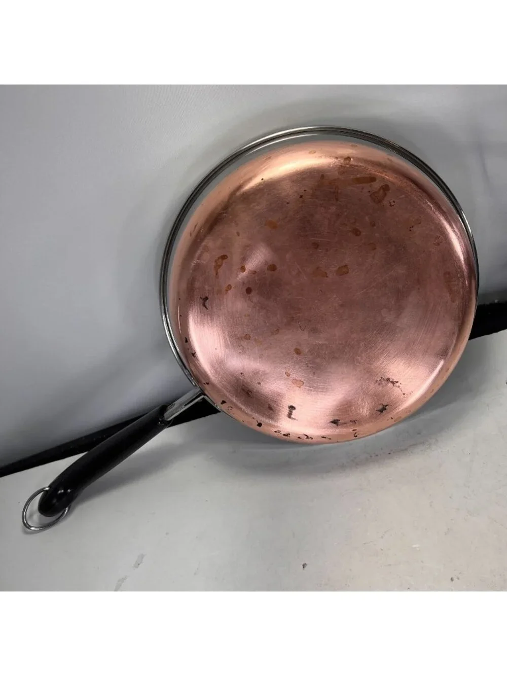 Vintage Revere Ware 9 Inch Copper Bottom Frying Pan Clinton USA Stainless Steel